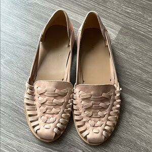 Almost new Nisolo Hurache Sandle Almond - Light Pink Leather Woven Flats